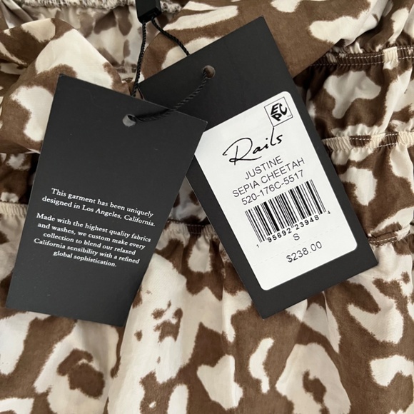 Rails Justine Nylon Midi Dress in Sepia Cheetah, Size Small, New with Tags! - Picture 6 of 12